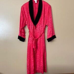 Inner most red paisley velvet vintage robe size large